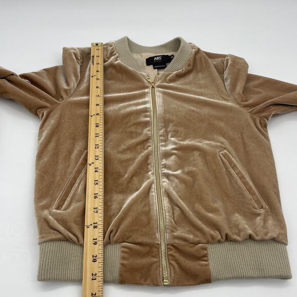 ABS by Allen Schwartz Front Zip Velvet Bomber Jacket Women's Small - Picture 8 of 8
